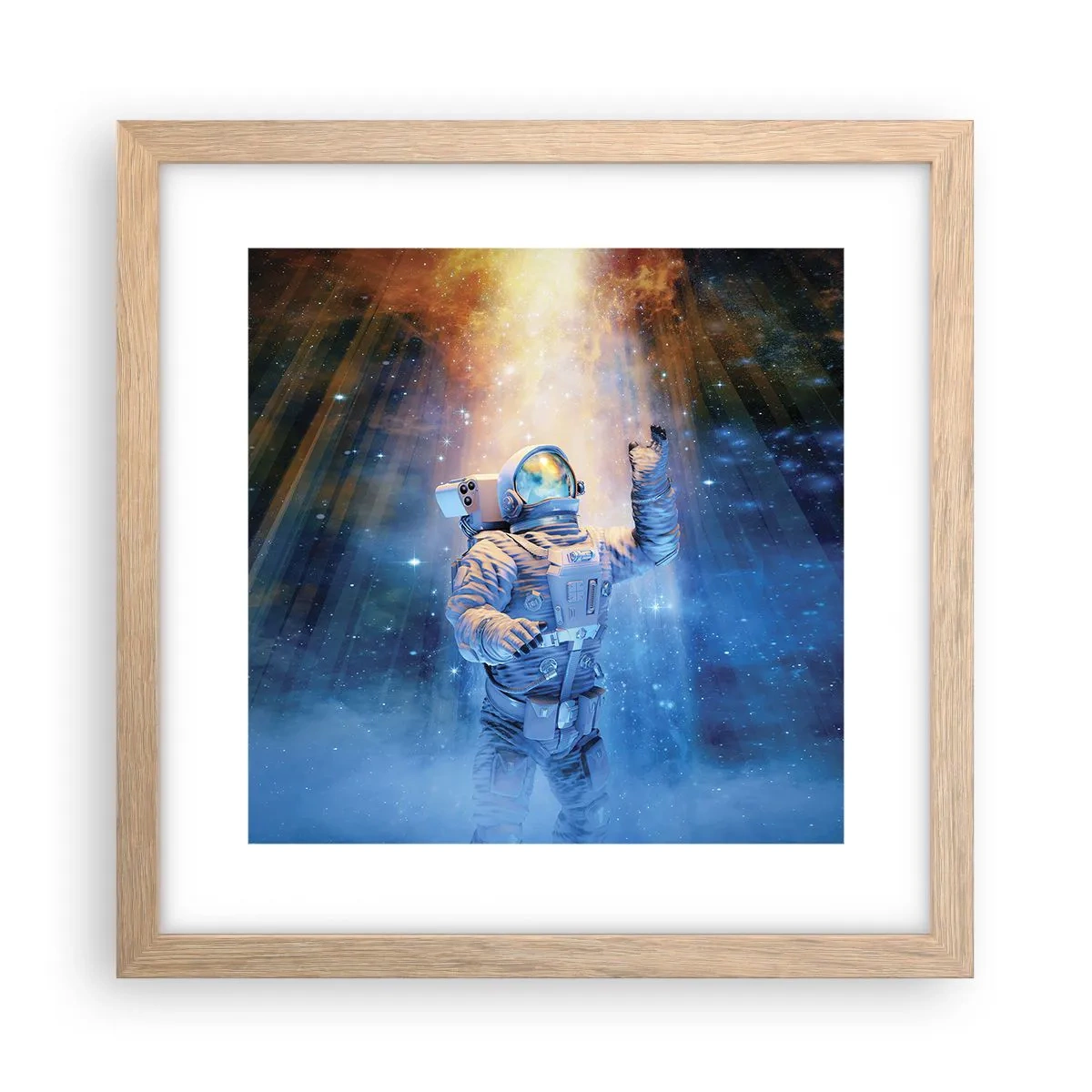 Affiche dans un chêne clair - Poster - Enfin arrivé - 30x30 cm