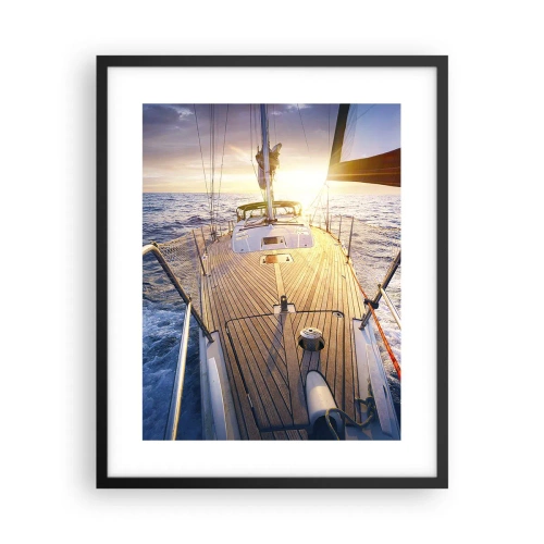 Affiche dans un cadre noir - Poster - Courir sur les vagues - 40x50 cm