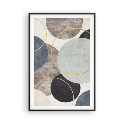 Affiche dans un cadre noir - Poster - Cercles sur cercles - 61x91 cm