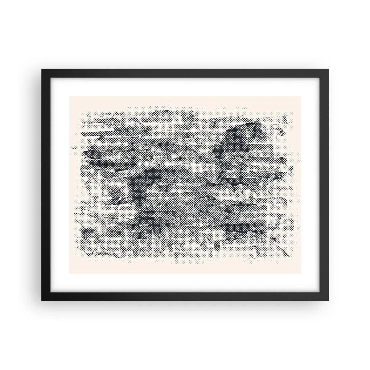 Affiche dans un cadre noir - Poster - Composition brumeuse - 50x40 cm