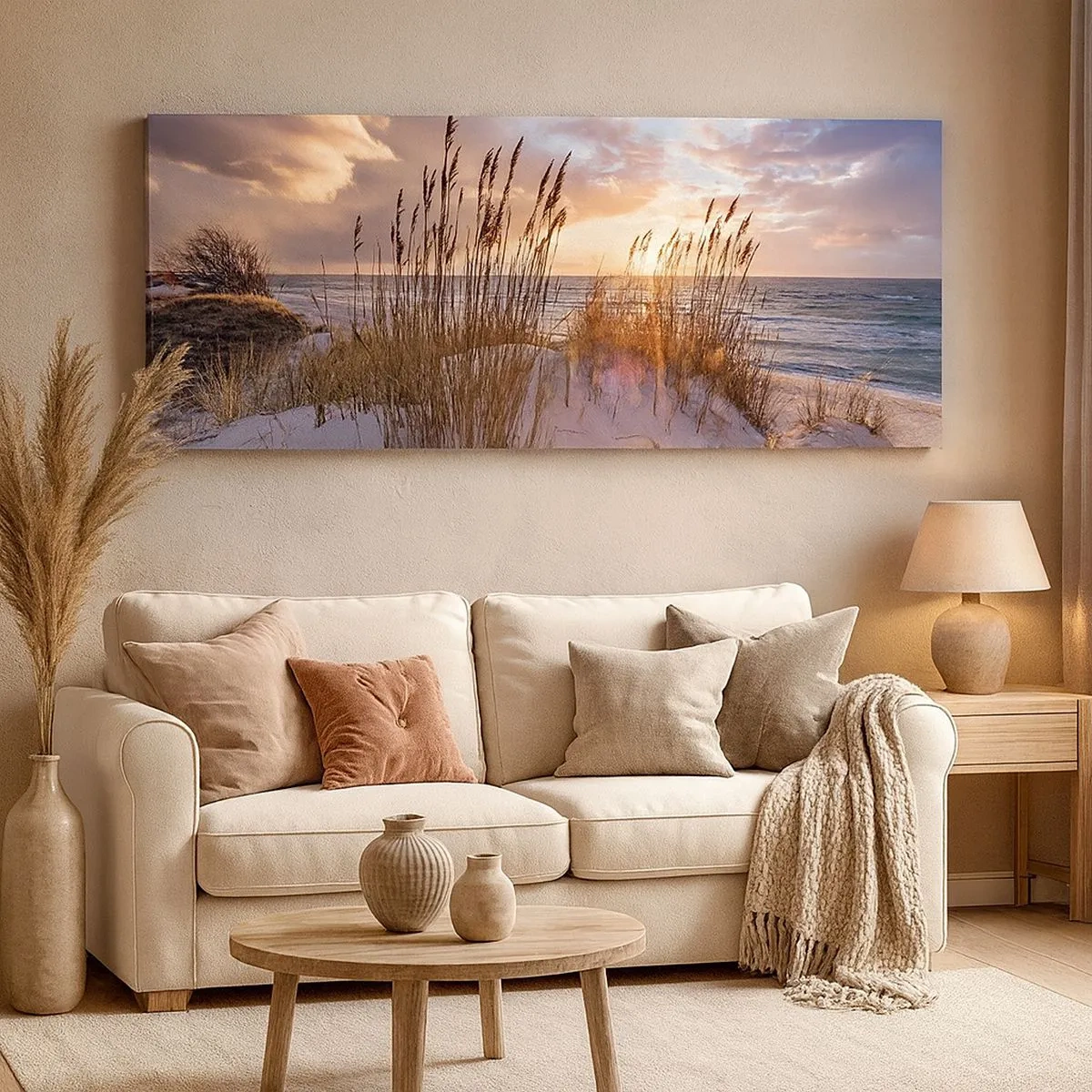Impression sur toile - Image sur toile - Salutations du soleil et du vent - 100x40 cm