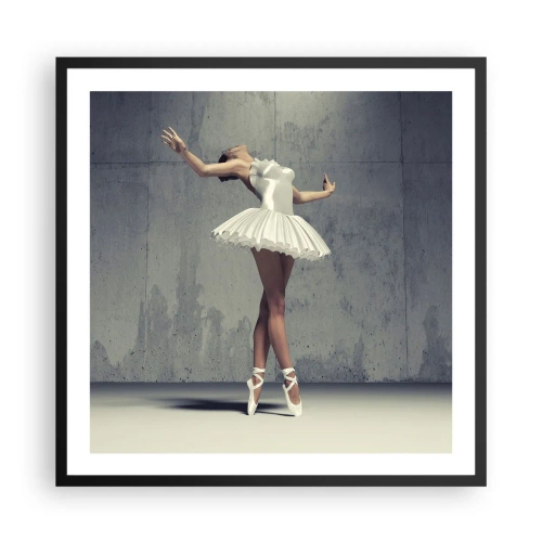 Affiche dans un cadre noir - Poster - Léger comme un oiseau - 60x60 cm