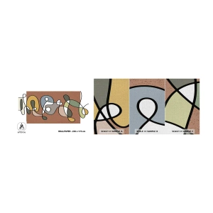 Échantillon de Papier Peint Premium Canvas - Une abstraction qui mérite le sourire - Moderne, Abstraction, Morceau - 100x30 cm