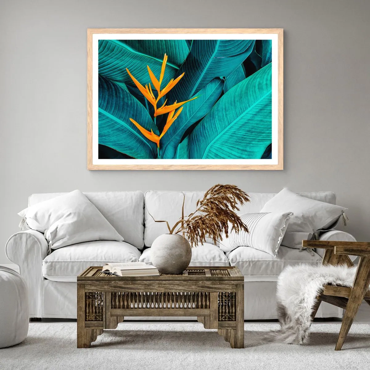 Affiche dans un chêne clair - Poster - Fleur d'Eden - 91x61 cm