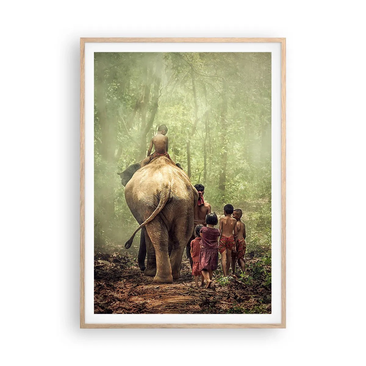 Affiche dans un chêne clair - Poster - Nouveau livre de la jungle - 70x100 cm