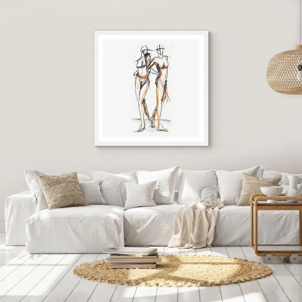 Affiche dans un cadre blanc - Poster - Étude de la grâce - 30x30 cm