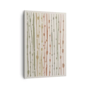 Impression sur toile - Image sur toile - Un motif de lignes aux tons chauds sur un fond clair - 70x100cm - Notation musicale des couleurs - Décoration murale moderne pour le salon et la chambre ARTTOR
