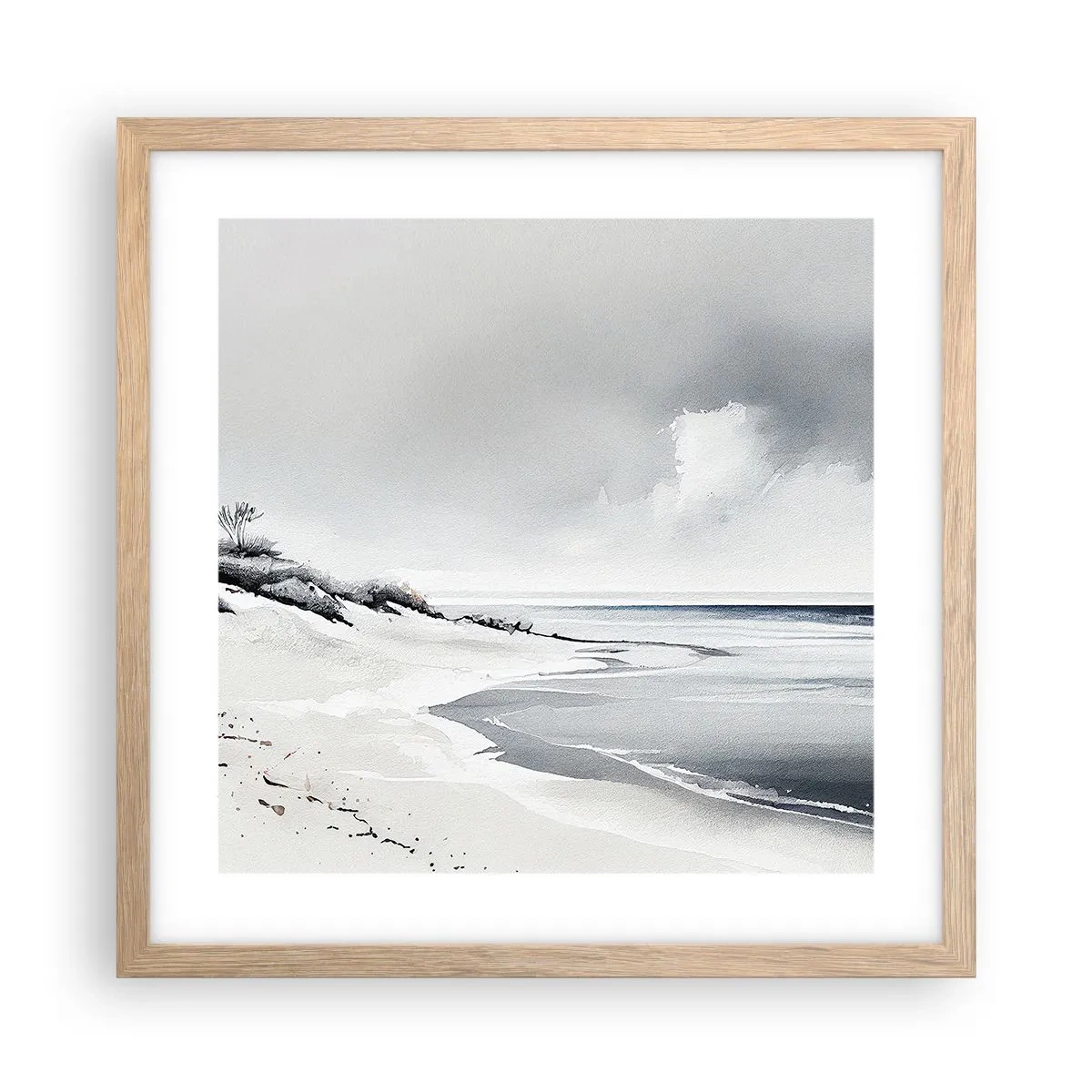 Affiche dans un chêne clair - Poster - Ensemble depuis toujours - 40x40 cm