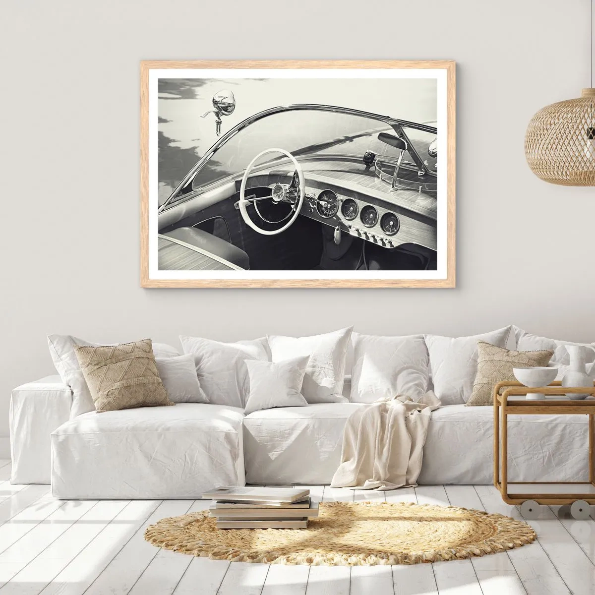 Affiche dans un chêne clair - Poster - Temps pour riche - 100x70 cm