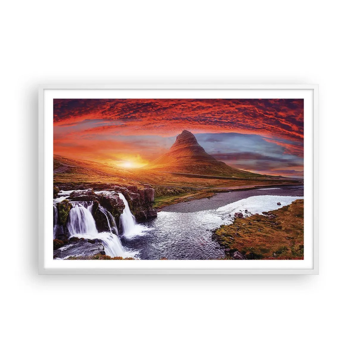 Affiche dans un cadre blanc - Poster - Vue de la terre du milieu - 91x61 cm