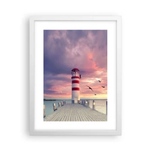 Affiche dans un cadre blanc - Poster - C'est l'heure d'aller au port - 30x40 cm