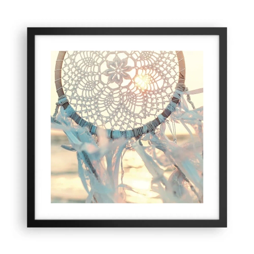 Affiche dans un cadre noir - Poster - Totem en dentelle - 40x40 cm