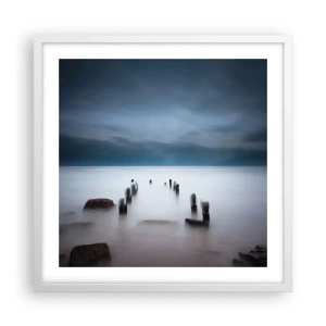 Affiche dans un cadre blanc - Poster - Lac pensif - 50x50 cm