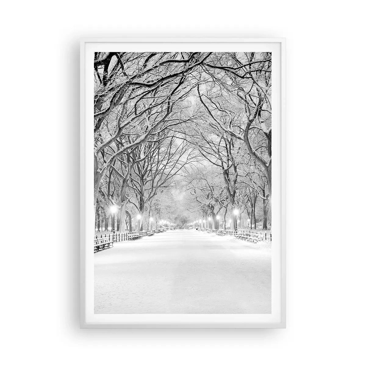 Affiche dans un cadre blanc - Poster - Les quatres saisons – l’hiver - 70x100 cm