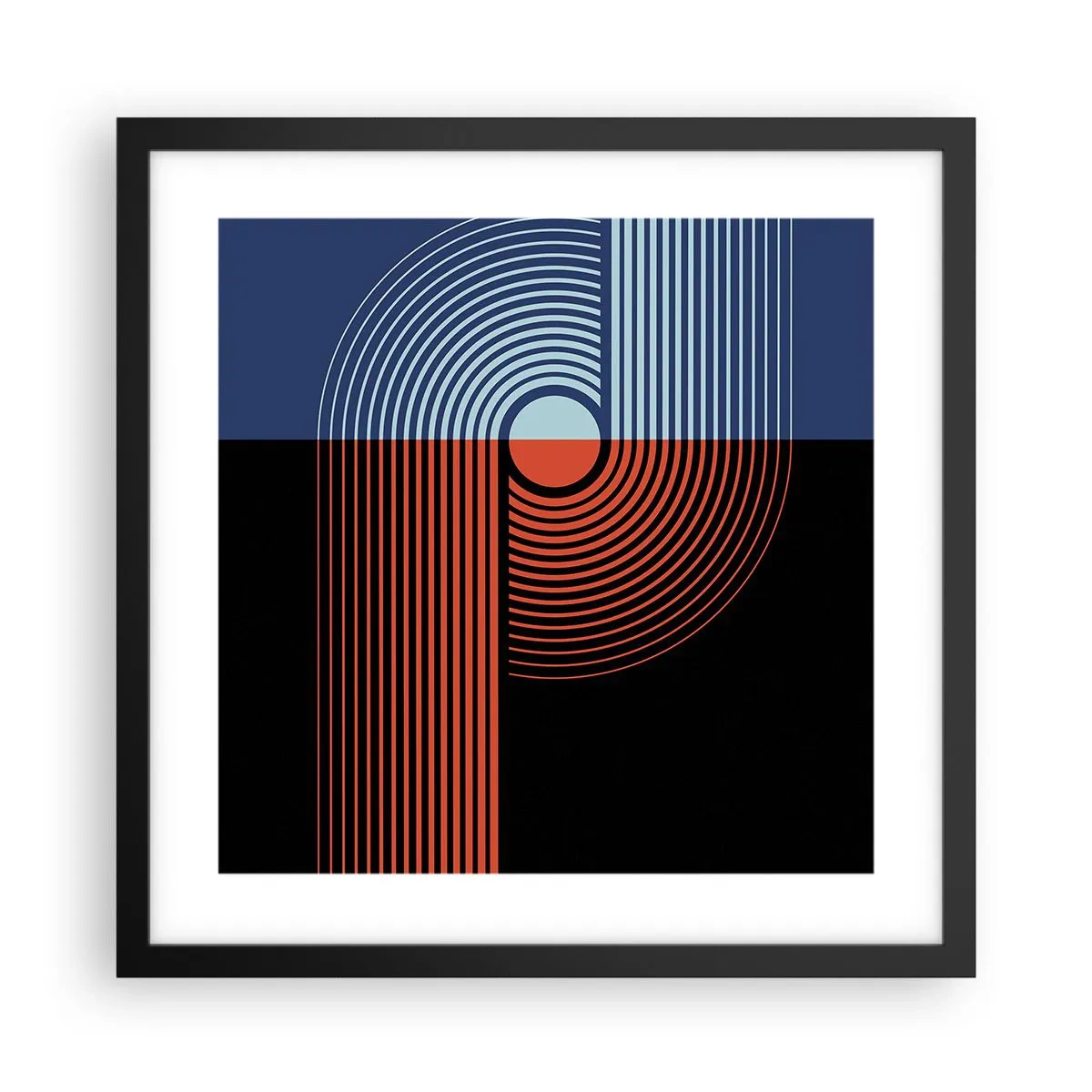 Affiche dans un cadre noir - Poster - Dans une étreinte géométrique - 40x40 cm