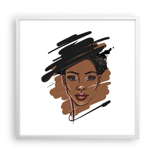 Affiche dans un cadre blanc - Poster - Doux comme le chocolat - 60x60 cm