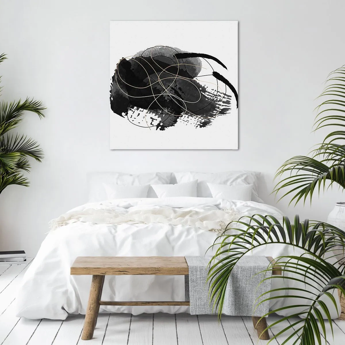 Impression sur toile - Image sur toile - Fait de noir - 70x70 cm