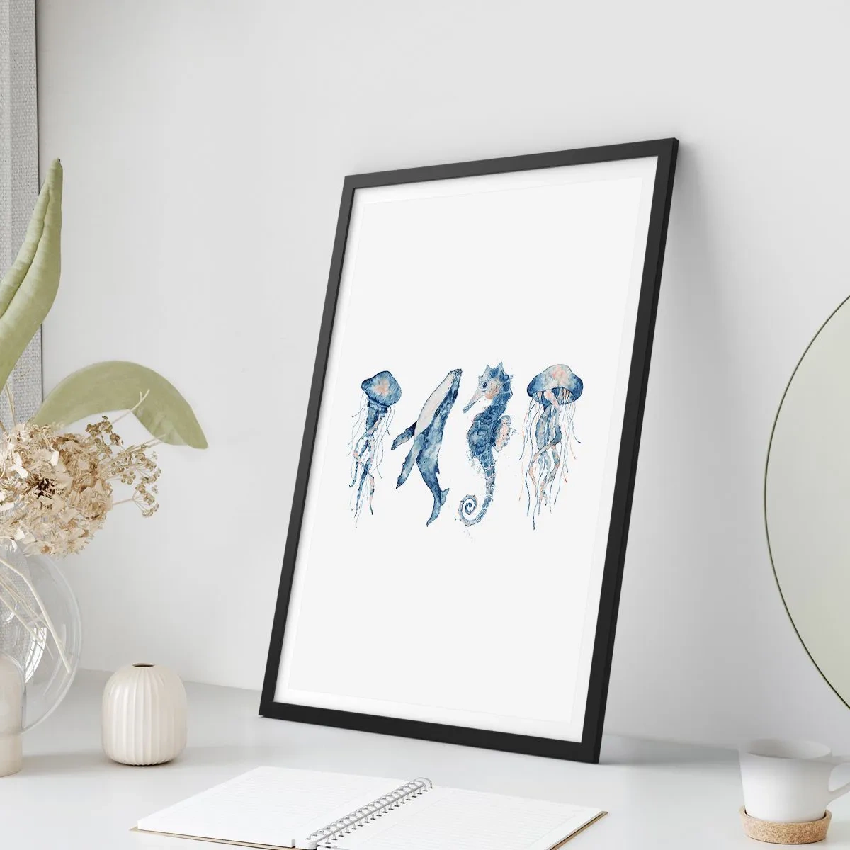 Affiche dans un cadre noir - Poster - Merveilles de la mer - 40x50 cm