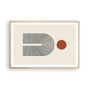 Affiche dans un chêne clair - Poster - Le magnétisme des formes et des couleurs - 91x61 cm