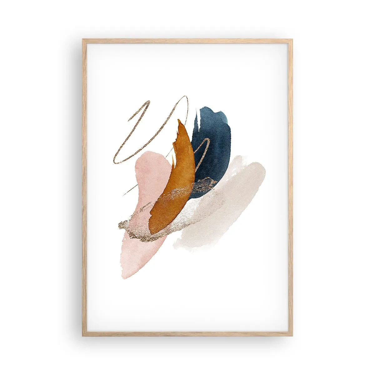 Affiche dans un chêne clair - Poster - Composition ailée - 70x100 cm