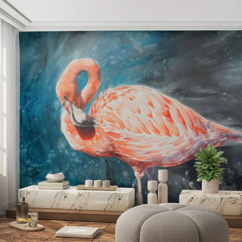 Papier Peint Photo Standard Eco - Décoratif par nature - Flamant, Oiseau, Nature - 350x256 cm