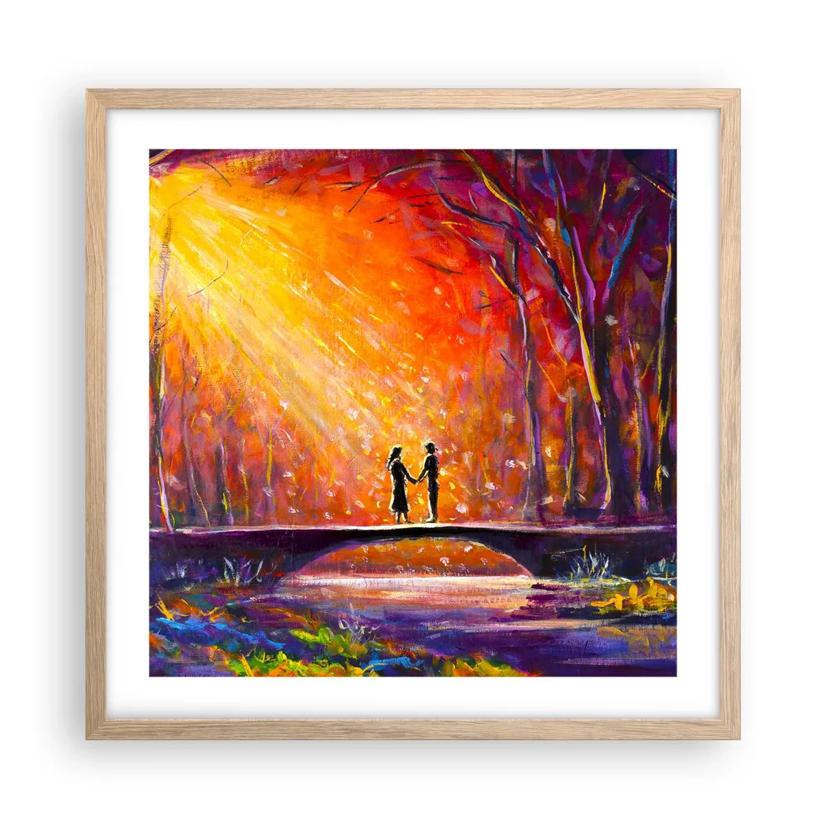 Affiche dans un chêne clair - Poster - Le ciel les aime aussi - 50x50 cm