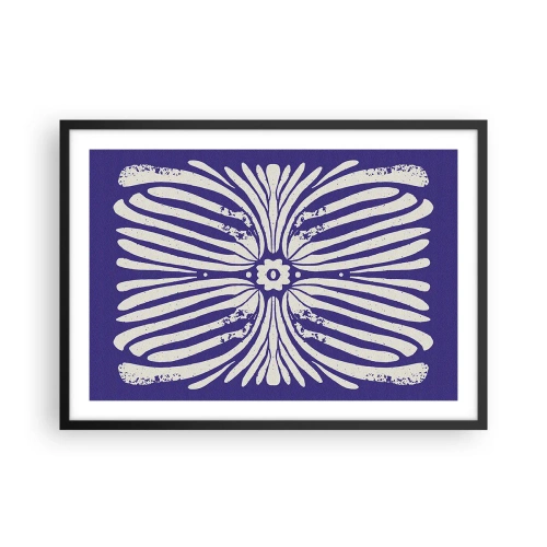 Affiche dans un cadre noir - Poster - Motif ethnique dans les tons violet et blanc - 70x50cm - Inspirations ethniques - Décoration murale moderne pour le salon et la chambre ARTTOR