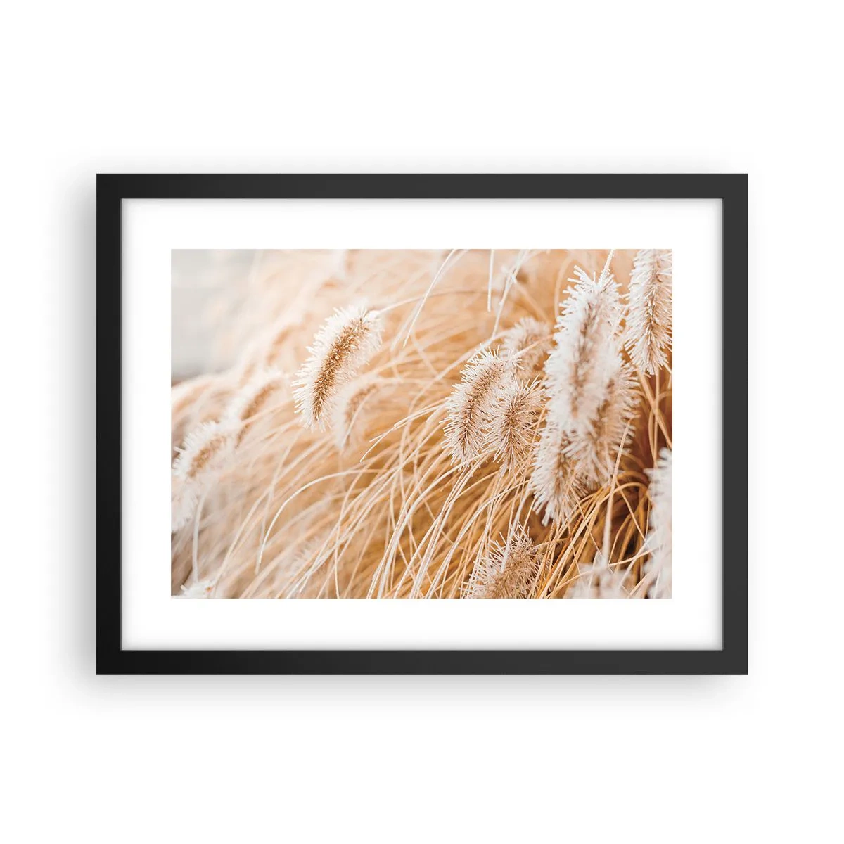 Affiche dans un cadre noir - Poster - Le bruissement doré de l'herbe - 40x30 cm