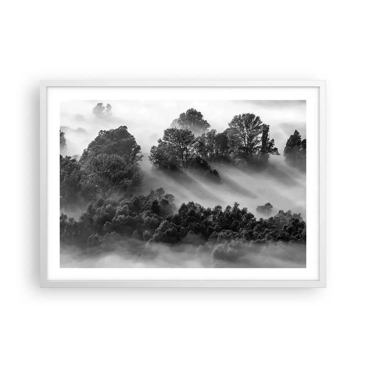 Affiche dans un cadre blanc - Poster - Sortir de son sommeil - 70x50 cm