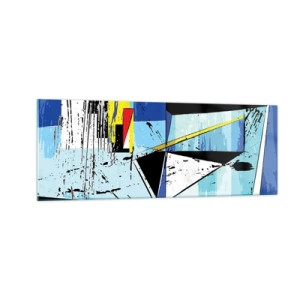 Impression sur verre - Image sur verre - Composition géométrique abstraite aux couleurs vives - 140x50cm - Regardez le monde sous un certain angle… - Décoration murale moderne pour le salon et la chambre ARTTOR