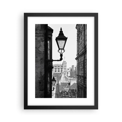 Affiche dans un cadre noir - Poster - L'histoire d'Édimbourg - 30x40 cm