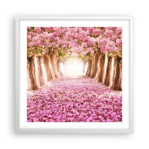 Affiche dans un cadre blanc - Poster - La route du paradis - 50x50 cm