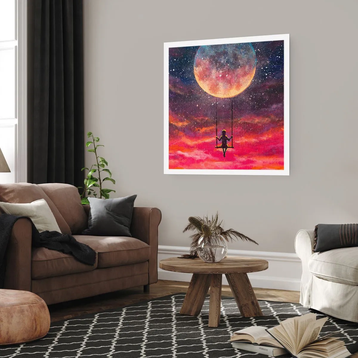 Affiche - Poster - Se balancer dans les nuages - 30x30 cm