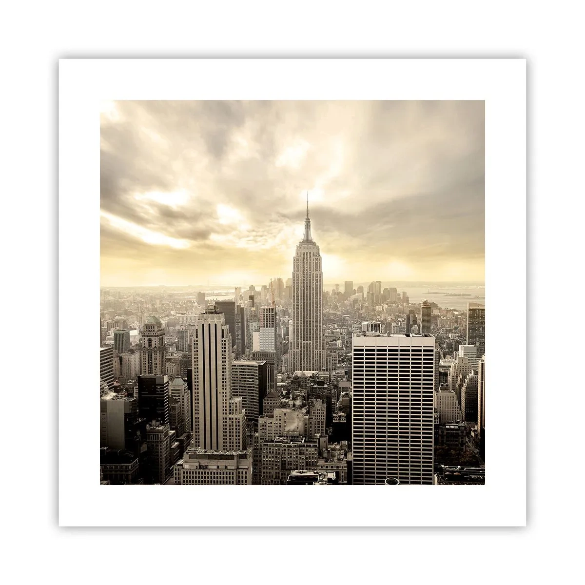 Affiche - Poster - New York tissé de gris - 40x40 cm