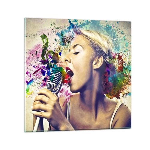 Impression sur verre - Image sur verre - Peindre le monde avec sa voix - 50x50 cm