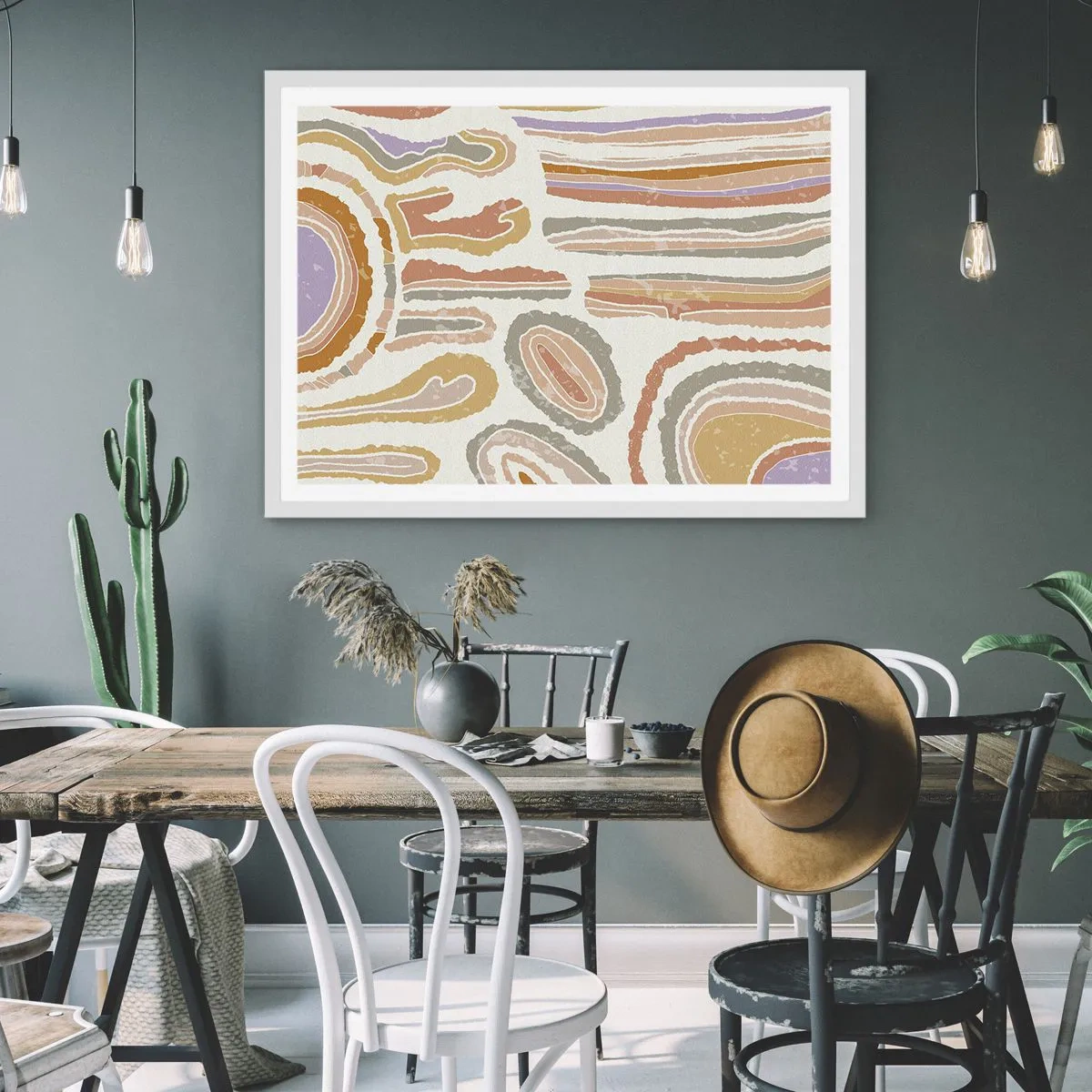 Affiche dans un cadre blanc - Poster - Coupes transversales colorées - 100x70 cm