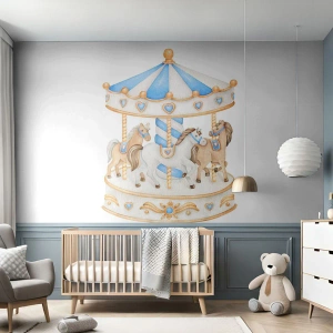 Papier peint sur mesure Premium Canvas - Douce enfance - Les chevaux, Manège, Enfants