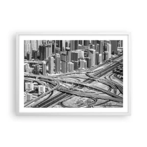 Affiche dans un cadre blanc - Poster - Dubaï - la ville impossible - 70x50 cm