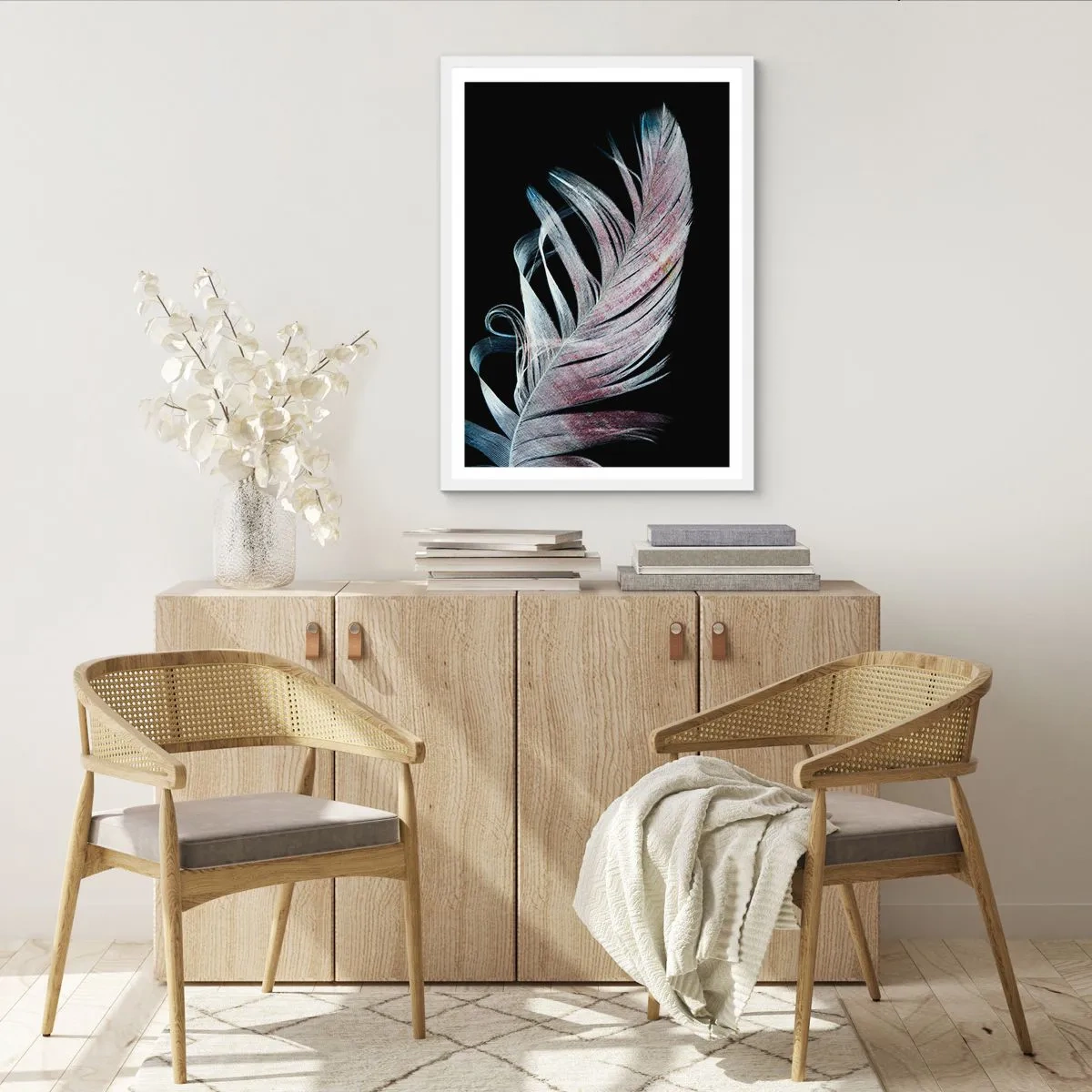 Affiche dans un cadre blanc - Poster - Pensez au toucher - 30x40 cm