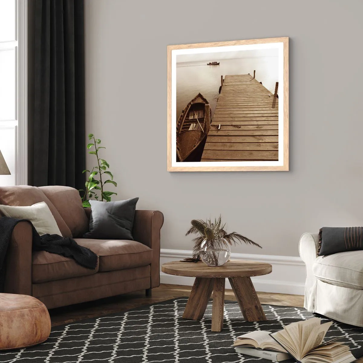 Affiche dans un chêne clair - Poster - Le grand silence - 50x50 cm