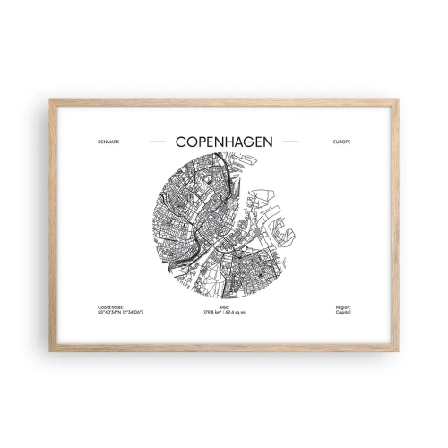 Affiche dans un chêne clair - Poster - Anatomie de Copenhague - 70x50 cm