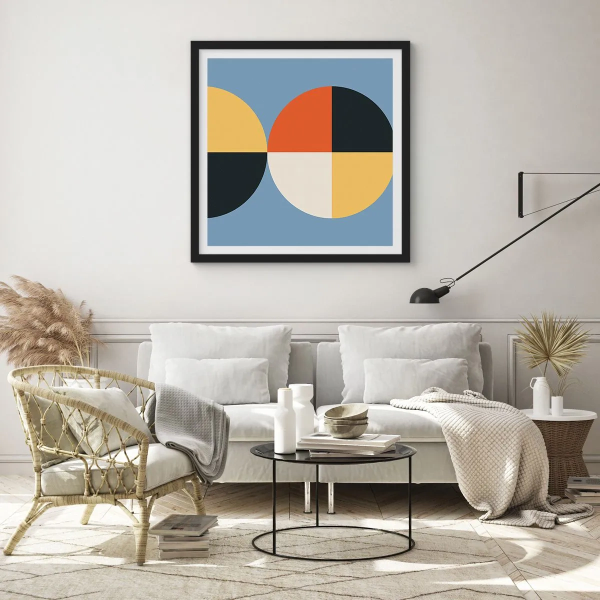 Affiche dans un cadre noir - Poster - Regarde et compte - 60x60 cm