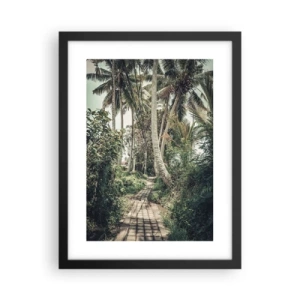 Affiche dans un cadre noir - Poster - Allée des palmiers - 30x40 cm