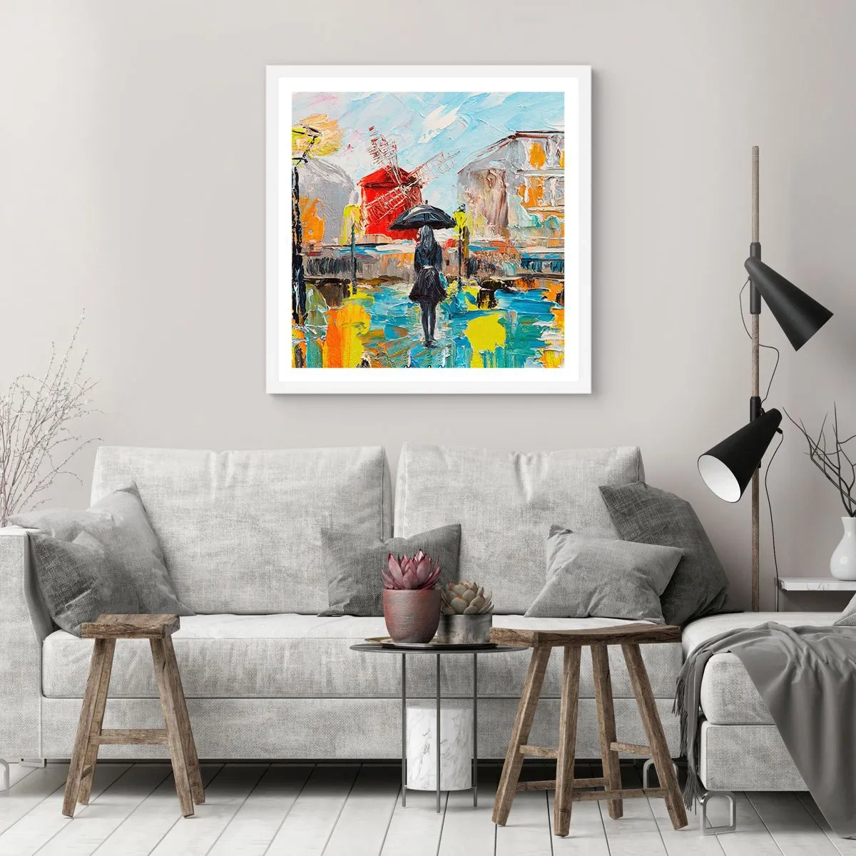 Affiche dans un cadre blanc - Poster - Légende parisienne - 50x50 cm