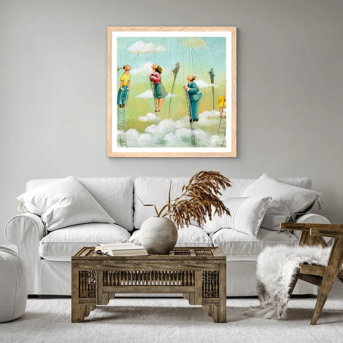 Affiche dans un chêne clair - Poster - Derrière ton rêve - 30x30 cm