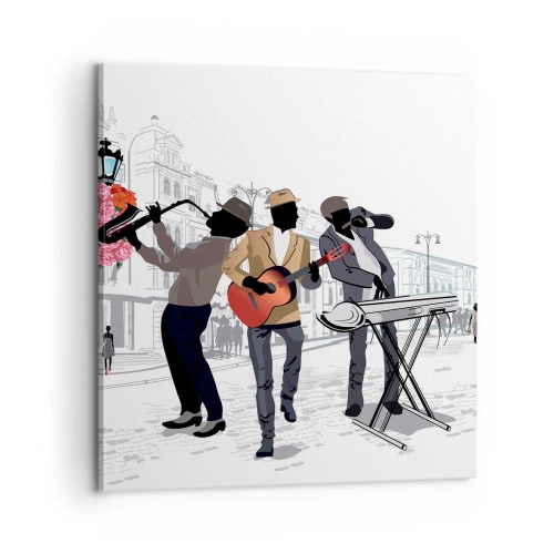 Impression sur toile - Image sur toile - Musique de rue - 60x60 cm