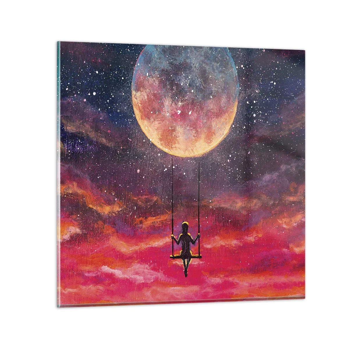 Impression sur verre - Image sur verre - Se balancer dans les nuages - 50x50 cm