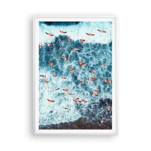 Affiche dans un cadre blanc - Poster - Défilé du bord de mer - 70x100 cm