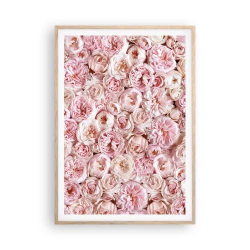 Affiche dans un chêne clair - Poster - Un lit de roses - 70x100 cm