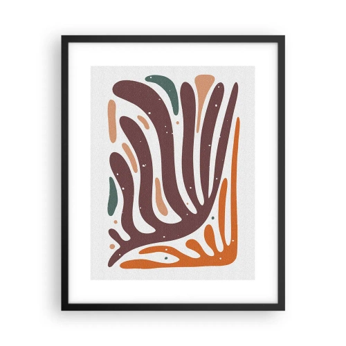 Affiche dans un cadre noir - Poster - Composition organique rayonnante - 40x50 cm